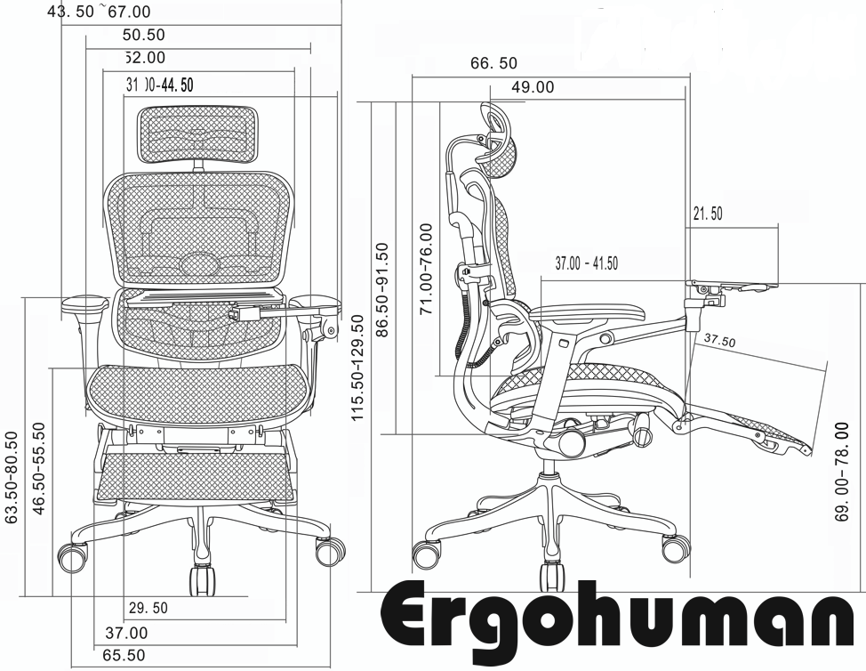 Компьютерное кресло ergohuman plus legrest comfort seating