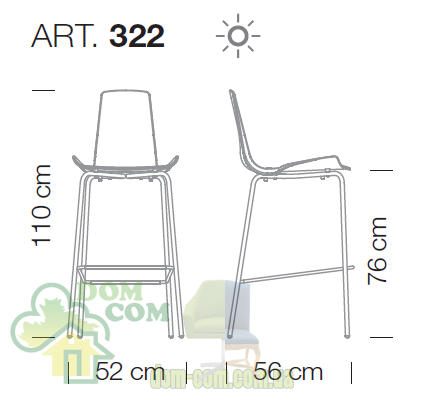 Стул барный Metalmobil Pupa 332