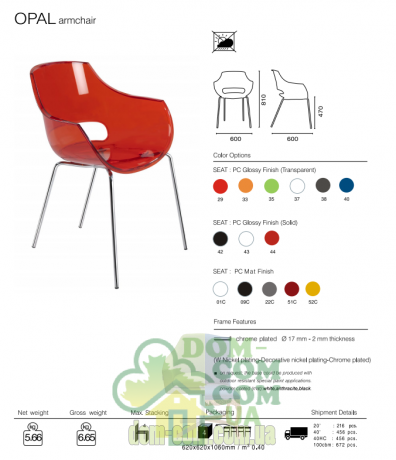 Кресло Papatya Opal прозрачное