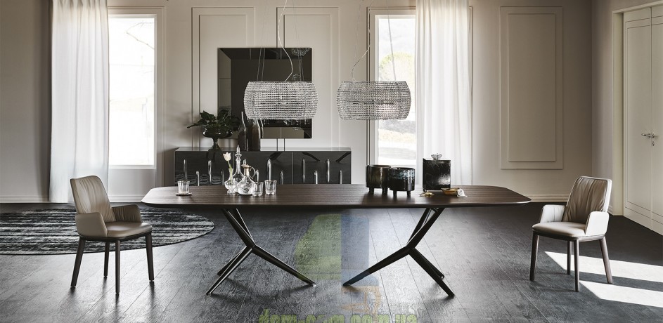 Стол с деревянной столешницей Cattelan Italia Atlantis Wood