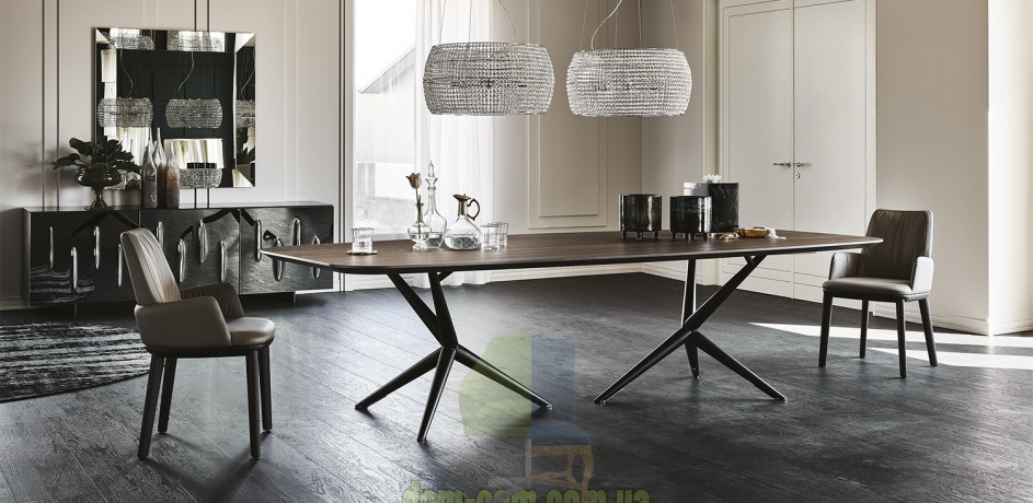 Стол с деревянной столешницей Cattelan Italia Atlantis Wood