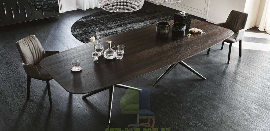 Стол с деревянной столешницей Cattelan Italia Atlantis Wood