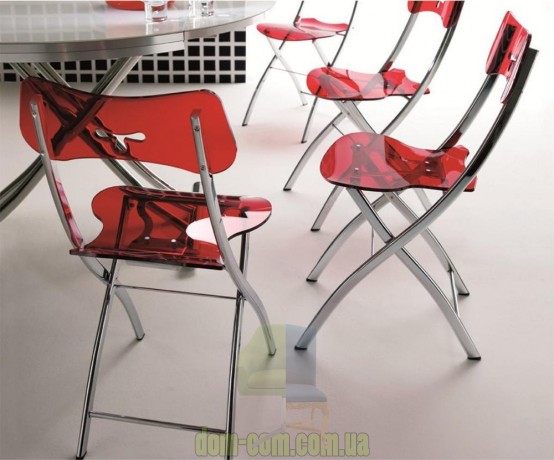 Небольшой прозрачный складной стул Ozzio Italia Opla