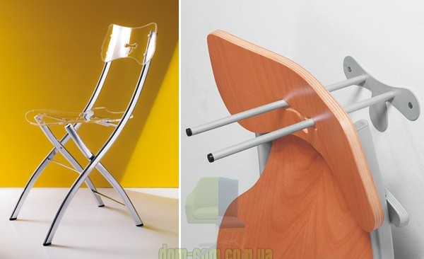 Небольшой прозрачный складной стул Ozzio Italia Opla