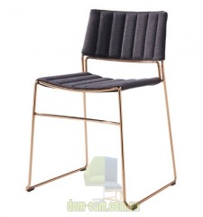 Стул из стали на полозьях в мягкой обивке Midj Slim