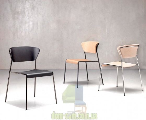 Стул на изящном металлическом каркасе SCAB Design Lisa Wood 2852