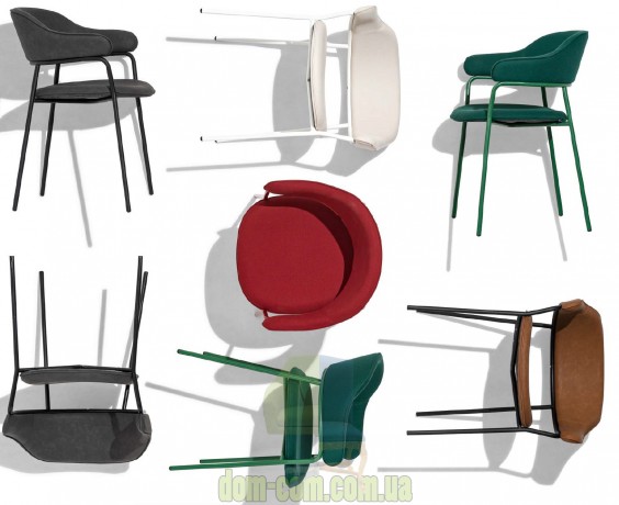 Металлический стул с подлокотниками и мягкой спинкой Connubia Signorina CB/2111