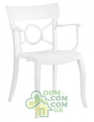 Стул с подлокотниками Papatya Opera-K белый