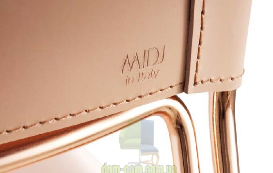 Стул из стали на полозьях в коже Midj Slim