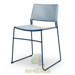 Стул из стали на полозьях в коже Midj Slim