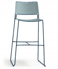 Барный стул из стали в мягкой обивке Midj Slim