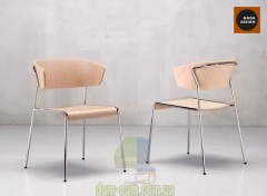 Стул с подлокотниками на металлическом каркасе SCAB Design Lisa Wood 2850