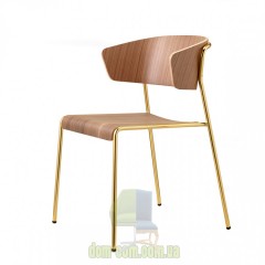 Стул с подлокотниками на металлическом каркасе SCAB Design Lisa Wood 2850