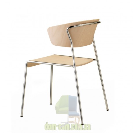 Стул с подлокотниками на металлическом каркасе SCAB Design Lisa Wood 2850