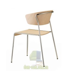 Стул с подлокотниками на металлическом каркасе SCAB Design Lisa Wood 2850