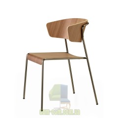 Стул с подлокотниками на металлическом каркасе SCAB Design Lisa Wood 2850