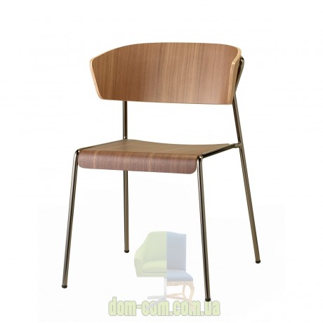 Стул с подлокотниками на металлическом каркасе SCAB Design Lisa Wood 2850