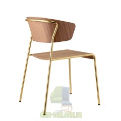 Стул с подлокотниками на металлическом каркасе SCAB Design Lisa Wood 2850