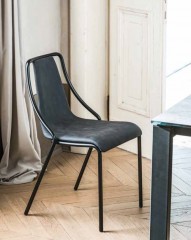 Стильный металлический стул с мягким сидением  Midj Ola