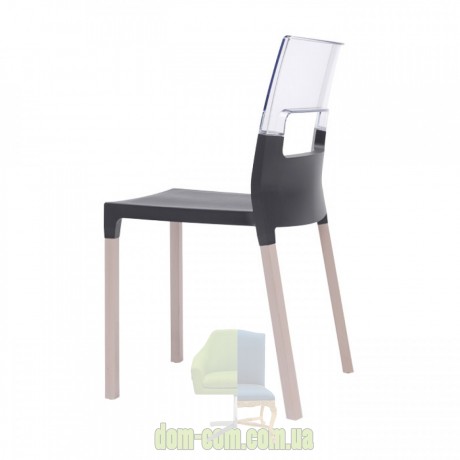 Пластиковый стул на деревянных ножках SCAB Design Natural Diva 