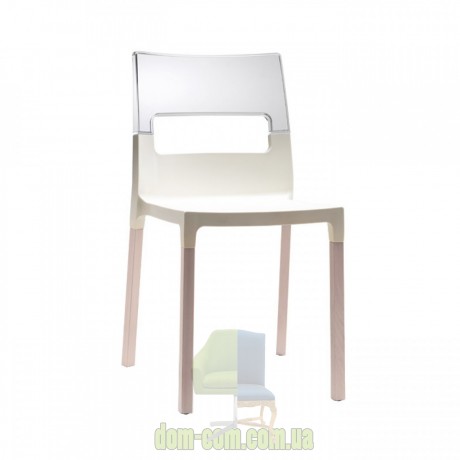 Пластиковый стул на деревянных ножках SCAB Design Natural Diva 