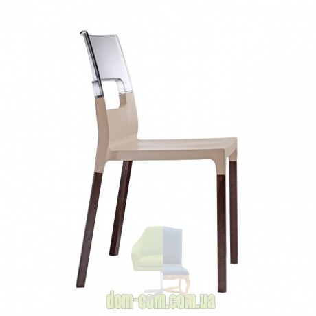 Пластиковый стул на деревянных ножках SCAB Design Natural Diva 