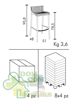 Стул барный Nardi Duca