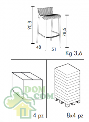 Стул барный Nardi Duca