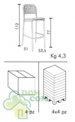 Стул барный Nardi Globo