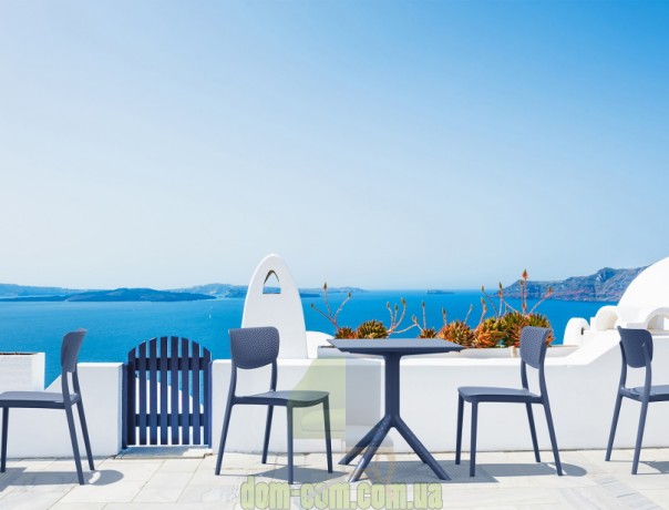 Сетчатый стул для улицы Lucy  Siesta 129 серо-голубой