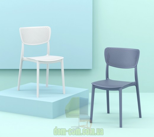 Сетчатый стул для улицы Lucy  Siesta 129 серо-голубой