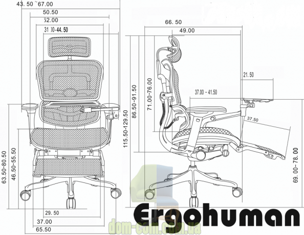 Кресло Comfort Seating Group Ergohuman plus сетка
