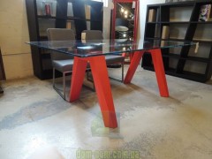 Большой стол с прозрачной столешницей Bontempi casa Aron 