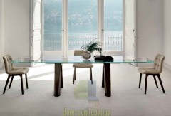 Большой стол с прозрачной столешницей Bontempi casa Aron 