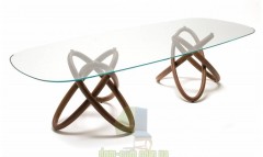 Большой стол на красивой деревянной ноге Cattelan Carioca