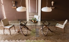 Большой стол на красивой деревянной ноге Cattelan Carioca