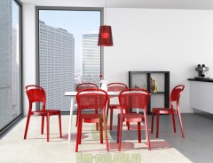 Венский стул из поликарбоната Bee Siesta 021 красный прозрачный