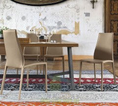 Современный стул в натуральной коже Calligaris Aida plus CS/1484