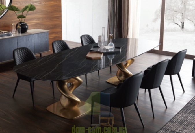 Большой дизайнерский стол на скульптурной ноге Ozzio Italia Liquid Big