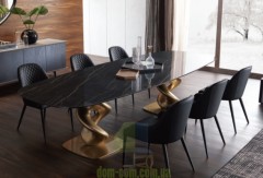 Большой дизайнерский стол на скульптурной ноге Ozzio Italia Liquid Big