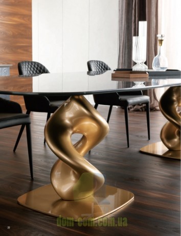 Большой дизайнерский стол на скульптурной ноге Ozzio Italia Liquid Big