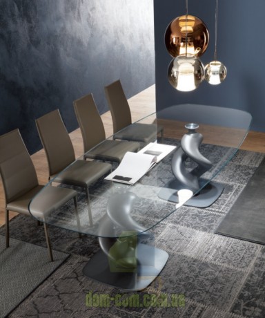 Большой дизайнерский стол на скульптурной ноге Ozzio Italia Liquid Big