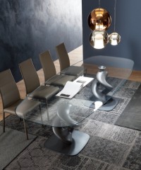 Большой дизайнерский стол на скульптурной ноге Ozzio Italia Liquid Big