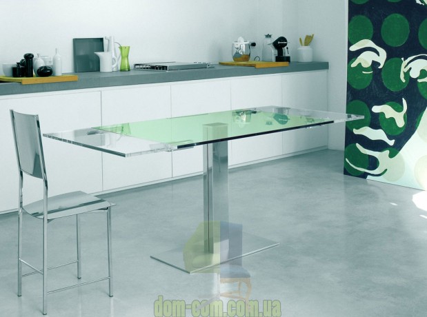 Стол раскладной с прозрачным стеклом Cattelan Italia Elvis Drive