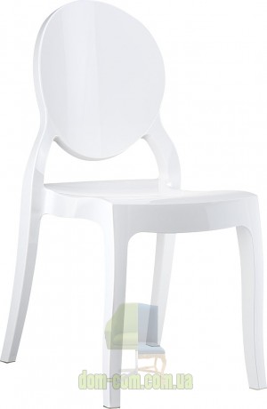 Глянцевый стул с круглой спинкой Elizabeth Siesta 034 белый