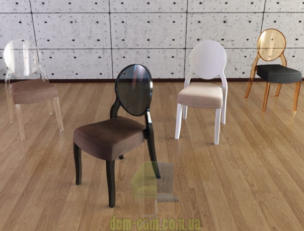 Глянцевый стул с круглой спинкой Elizabeth Siesta 034 белый