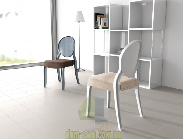 Глянцевый стул с круглой спинкой Elizabeth Siesta 034 белый