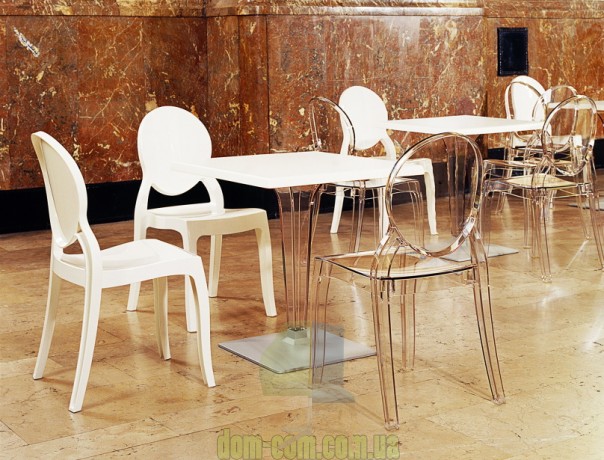 Глянцевый стул с круглой спинкой Elizabeth Siesta 034 белый