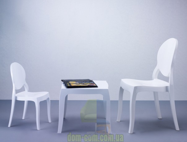 Глянцевый стул с круглой спинкой Elizabeth Siesta 034 белый