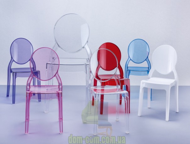 Глянцевый стул с круглой спинкой Elizabeth Siesta 034 белый